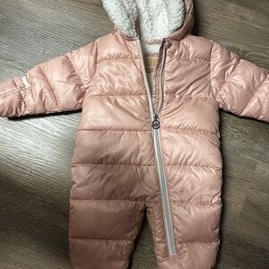 Michael Kors Pink Quilted Baby Snowsuit